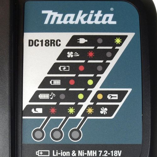  Makita DC18RC 7.2-18V Lithium Ion Battery Charger & (2) BL1830B 18V 3.0Ah Batteries