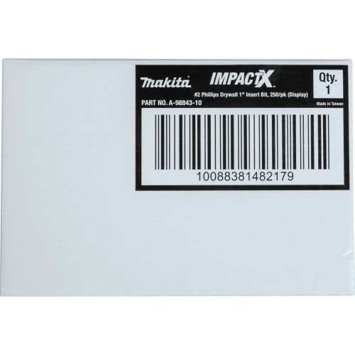  Makita A-98865 Impactx 2 Phillips Drywall 1″ Insert Bit, 200 Pack, Jar