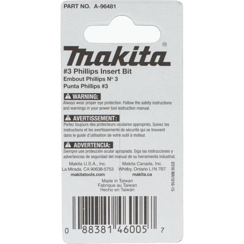  Makita A-97324 Impactx 2 Phillips 1″ Insert Bit, 200 Pack, Jar