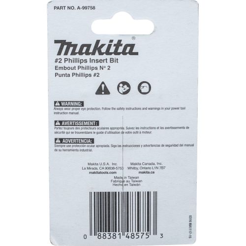  Makita A-97324 Impactx 2 Phillips 1″ Insert Bit, 200 Pack, Jar