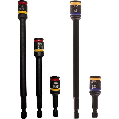  Malco CRHEXKIT1 C-RHEX Hex Drivers with 1/4 & 5/16 in. and 5/16 & 3/8 in. hex sizes, Set of 5 (MSHC, MSHMLC, MSHXLC, MSHC1, MSHXLC1)