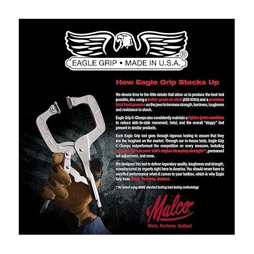  Malco Eagle Grip LP11SP 11 in. Locking C-Clamp with Swivel Pads