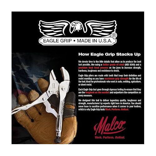  Malco Eagle Grip LP7R 7 in. Straight Jaw Locking Pliers