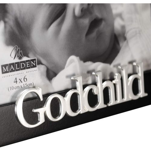  Malden International Designs 4391-46 Baby Memories Godchild Black Wood Picture Frame, 4x6, Black