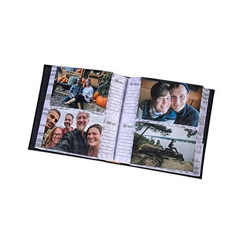  Malden International Designs Memories Cursive 2-Up With Memo Space Photo Album, 160-4x6, Black