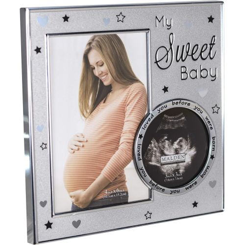  Malden International Designs My Sweet Baby Ultrasound Photo Picture Frame, 4x6, Silver