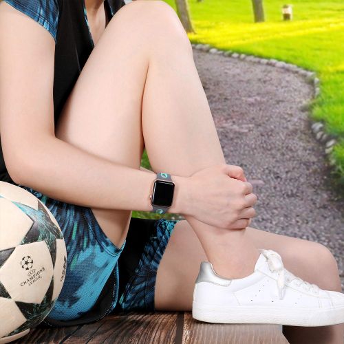  [아마존 핫딜] [아마존핫딜]Maledan fuer Apple Watch Armband 38mm 40mm 42mm 44mm, Wasserdicht Weiches Silikon Ersatzarmband - Zweifarbiges Uhrenarmband fuer iWatch/Apple Watch Series 4 Series 3 Series 2 Series