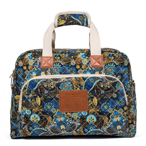  Malirona Canvas Overnight Bag Women Weekender Bag Carry On Travel Duffel Bag Floral (Black Flower)