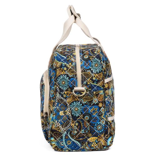  Malirona Canvas Overnight Bag Women Weekender Bag Carry On Travel Duffel Bag Floral (Black Flower)