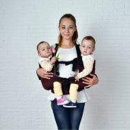 Malishastik Twin Baby Carrier Burgundy, Baby Twins, Twins Carrier, Baby Carrier Twins, Baby Carrier for...