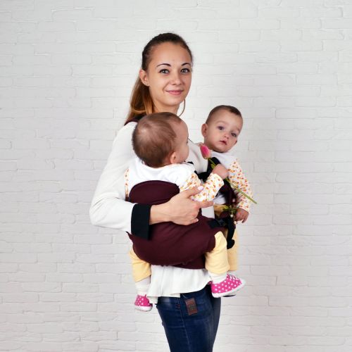  Malishastik Twin Baby Carrier Burgundy, Baby Twins, Twins Carrier, Baby Carrier Twins, Baby Carrier for...