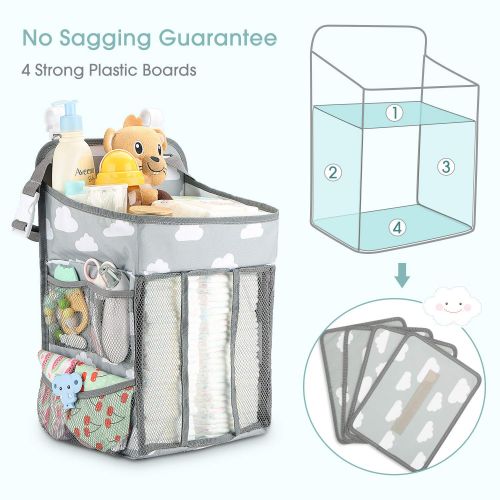  [아마존베스트]Zhenhao Hanging Diaper Caddy Organizer - Diaper Stacker for Changing Table, Crib, Playard or Wall | Nursery Organization & Baby Shower Gifts for Newborn