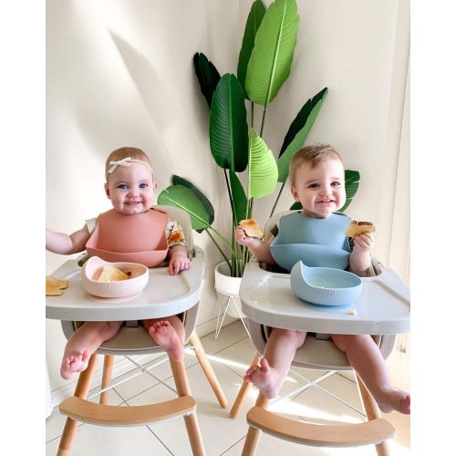  Mallify 3-in-1 Baby High Chair with Adjustable Legs, Tray -Cream Color Dishwasher Safe, Wooden High Chair Made of Sleek Hardwood & Premium Leatherette, Ideal for Small Apartment