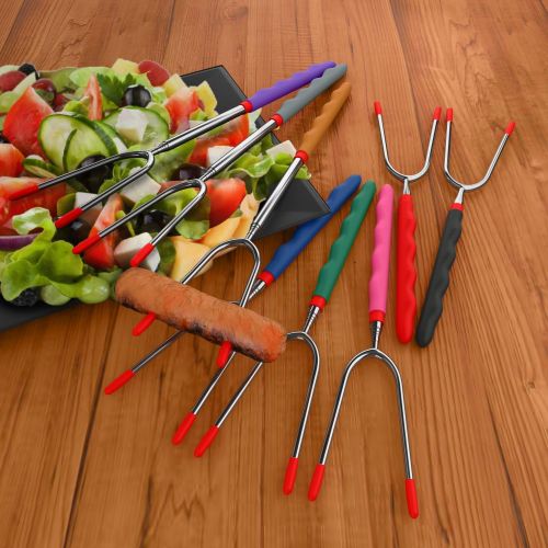  [아마존 핫딜] [아마존핫딜]MalloMe Premium Marshmallow 45-inch Roasting Sticks Set of 8 Smores Skewers & Hot Dog Fork | Extending Patio Fire Pit Camping Cookware Campfire