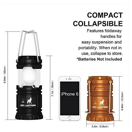 MalloMe Lanterns Battery Powered LED - Camping Lantern Emergency Hurricane Lights - Portable Camp Tent Lamp Light Operated at Home, Indoor, Power Outages
