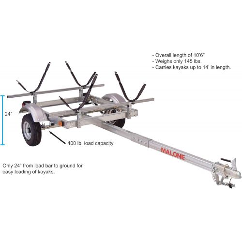  Malone EcoLight 2-Boat J-Rack Kayak Trailer Package