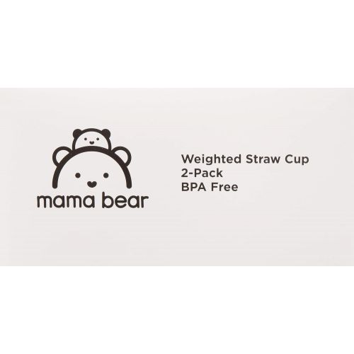  [아마존베스트]Amazon Brand - Mama Bear Weighted Straw Sippy Cup (Pack of 2)