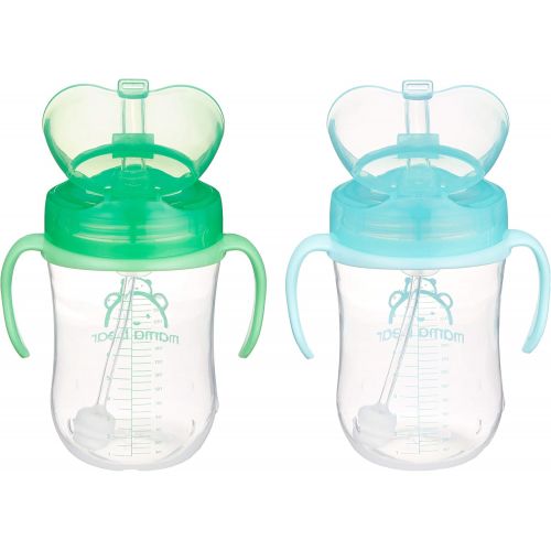  [아마존베스트]Amazon Brand - Mama Bear Weighted Straw Sippy Cup (Pack of 2)