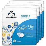[아마존베스트]Amazon Brand - Mama Bear Best Fit Diapers Size 1, 216 Count, Bears Print (4 packs of 54) [Packaging May Vary]