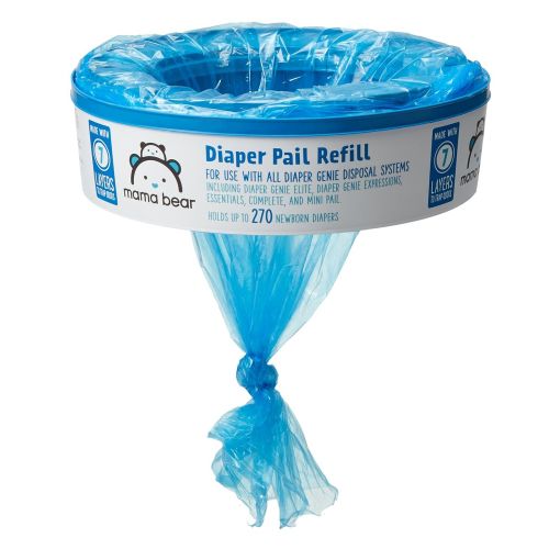 Amazon Brand - Mama Bear Diaper Pail Refills for Diaper Genie Pails, 2160 Count (Pack of 8)