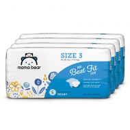 Amazon Brand - Mama Bear Best Fit Diapers Size 3, 160 Count, Bears Print (4 packs of 40) [Packaging May Vary]