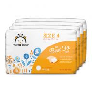 Amazon Brand - Mama Bear Best Fit Diapers Size 4, 144 Count, White Print (4 packs of 36) [Packaging May Vary]