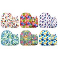 [아마존베스트]Mama Koala One Size Baby Washable Reusable Pocket Cloth Diapers, 6 Pack with 6 One Size Microfiber...