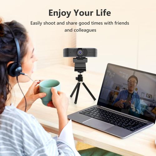  [아마존베스트]Mama Win Lightweight Mini Webcam Tripod for Smartphone, Logitech Webcam C920 C922 Small Camera Desk Tripod Mount Cell Phone Holder Table Stand (Black)