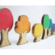 MamaMayI Rainbow Forest Blocks - A Waldorf and Montessori Inspired Stacking, Building, and Pretend Play Learning Toy