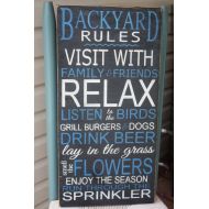 /MamaSaysSigns Backyard Rules Sign, patio signs, wood Sign, Home Decor, Outdoor sign, pool sign, outdoor decor, patio decor, deck sign, drink beer