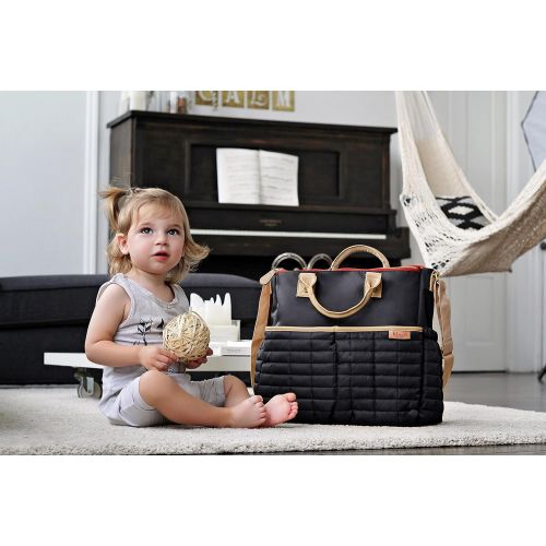  Diaper Bag- by Maman - with Matching Changing Pad - Stylish Designer Tote for Moms - for Baby Boys...