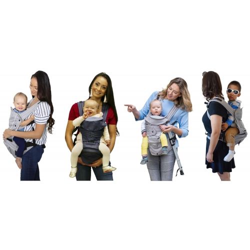  Mamapod Baby Carrier Without Support Pole, All Seasons, All Positions, Ergonomic, Comfortable, Back Relief, for Infants, Babies, Toddlers, S200, Gray