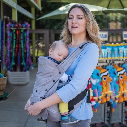  Mamapod Baby Carrier Without Support Pole, All Seasons, All Positions, Ergonomic, Comfortable, Back Relief, for Infants, Babies, Toddlers, S200, Gray