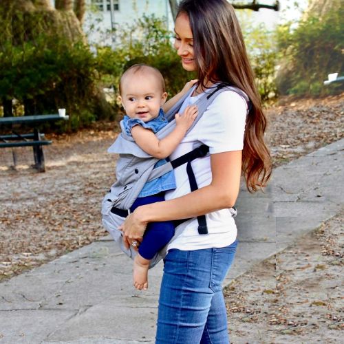  Mamapod Baby Carrier Without Support Pole, All Seasons, All Positions, Ergonomic, Comfortable, Back Relief, for Infants, Babies, Toddlers, S200, Gray