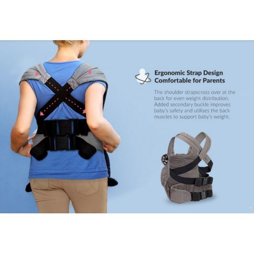  Mamaway Hugaroo Cross Back Temp. Balance Baby/Child Carrier, Extendable Shoulder Strap & Back...