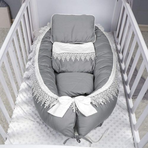  Mamibaby Baby Lounger, Baby Nest Stars Portable Super Soft Organic Cotton and Breathable Newborn Lounger -...