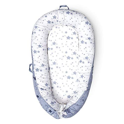  [아마존베스트]Mamibaby Baby Lounger, Baby Nest Stars Portable Super Soft Organic Cotton and Breathable Newborn Lounger -...