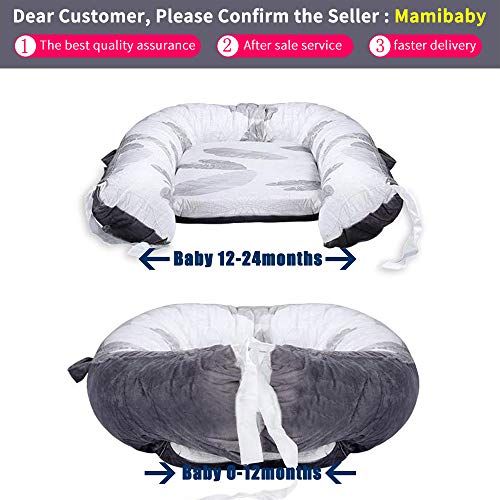  [아마존베스트]Mamibaby Baby Nest, Baby Lounger Leaves Portable Super Soft Organic Cotton and Breathable Newborn Lounger- Perfect for Co-Sleeping
