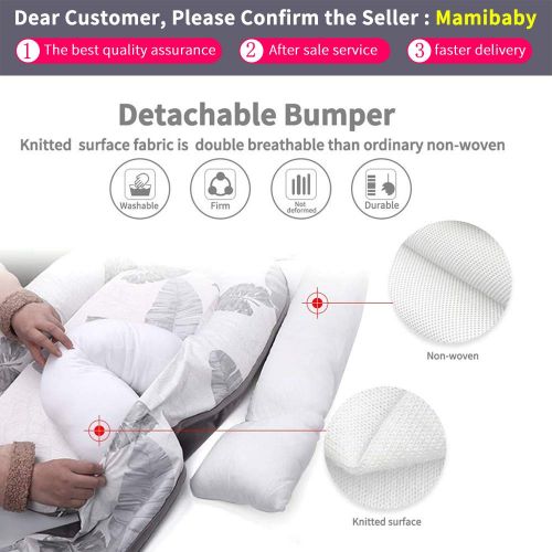  [아마존베스트]Mamibaby Baby Nest, Baby Lounger Leaves Portable Super Soft Organic Cotton and Breathable Newborn Lounger- Perfect for Co-Sleeping