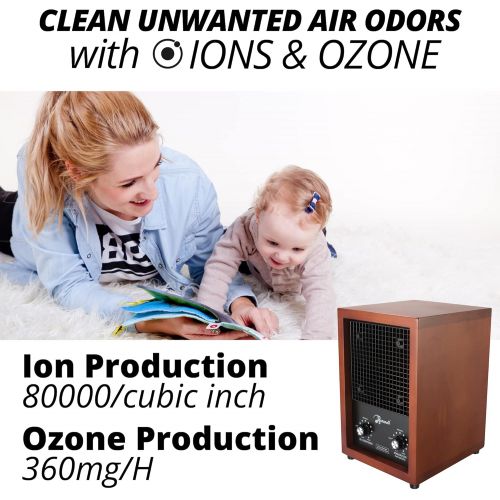  [아마존베스트]Ion and Ozone Generator Air Purifier, Ionizer & Deodorizer adjustable up to 3,500 SqFt - Ideal for Dust, Pollen, Pets & Smoke Smell by Mammoth