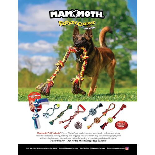  Mammoth Pet Products Mammoth Flossy Chews Color Monkey Fist Ball with Rope Ends