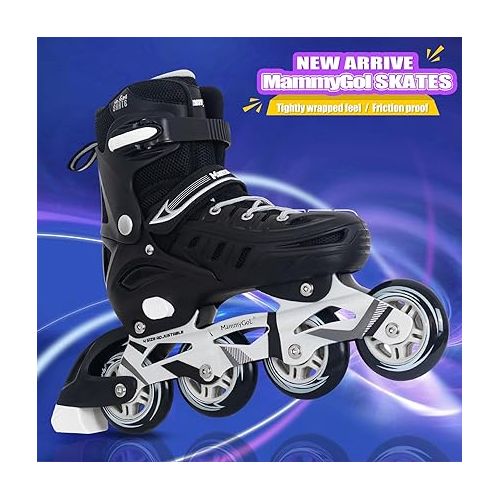  MammyGol Adjustable Inline Skates for Adults,Safe and Durable Blades Roller Skates with Giant Wheels, High Performance Professional Skates for Men Women