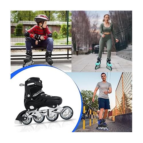  MammyGol Adjustable Inline Skates for Adults,Safe and Durable Blades Roller Skates with Giant Wheels, High Performance Professional Skates for Men Women