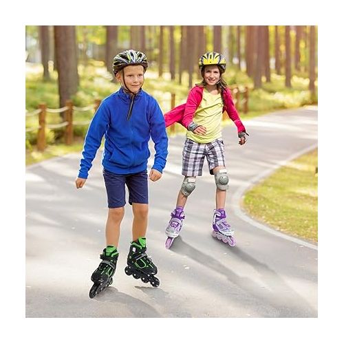  MammyGol Adjustable Inline Skates for Kids, Boys Blades Skate Girls with Light up Wheels