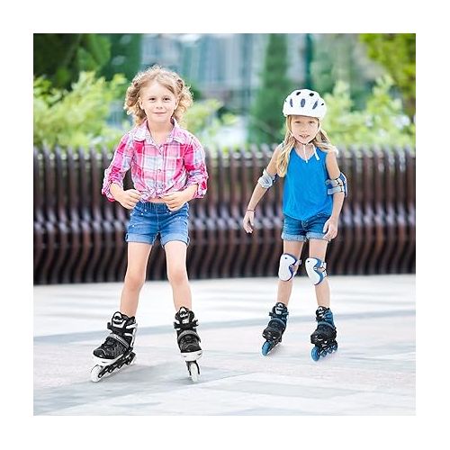  MammyGol Adjustable Inline Skates for Kids,Roller Skates with Featuring All Illuminating Wheels - Beginner Skates for Girls and Boys,Youth Teens