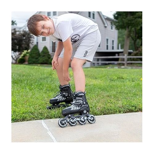  MammyGol Inline Skates for Adults Kids, Adjustable Aggressive Durable Roller Skates with Giant Wheels, High Performance Skates for Men Women Boys Girls