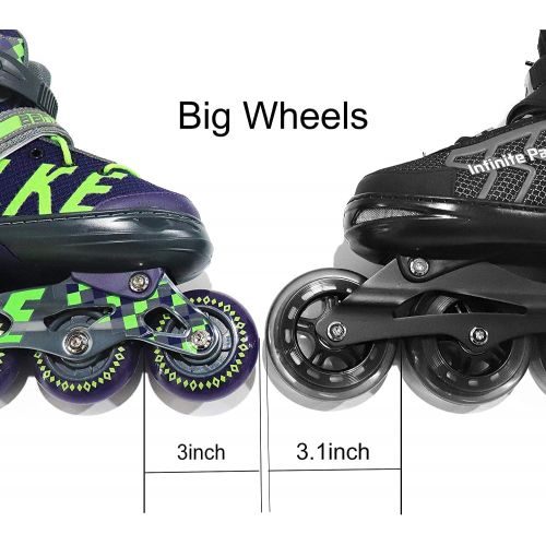 MammyGol Adjustable Inline Skates for Adults and Teen, Safe and Durable Roller Skates with Giant Wheels,High Performance Skates for Girls and Boys,Men and Women