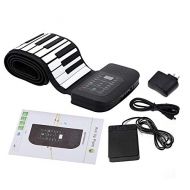 Mamrar 88-Key Hand Roll Piano Childrens Electronic Piano Portable Keyboard Silicone Soft Piano Beginners Practice Piano