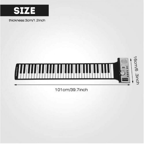  Mamrar 61-Key Hand Roll Piano Portable Folding Keyboard Piano Children Adult Silicone Keyboard Enlighten Piano