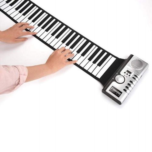  Mamrar 61-Key Hand Roll Piano Portable Folding Keyboard Piano Children Adult Silicone Keyboard Enlighten Piano